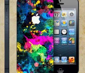 colourful Paint Apple Logo For Apple Phone, IPhone 4/4S Case, IPhone 5 Case, Cover Plastic
